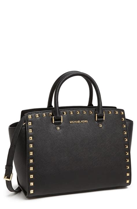 michael kors large studded selma bag|Michael Kors selma satchel.